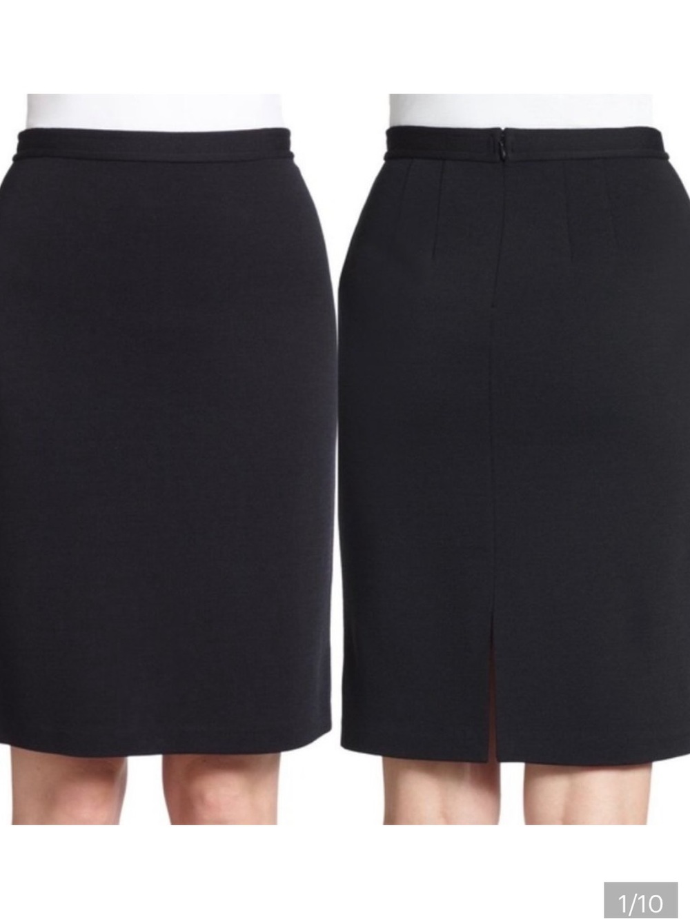 St. John Caviar wool Knit Pencil Skirt Caviar